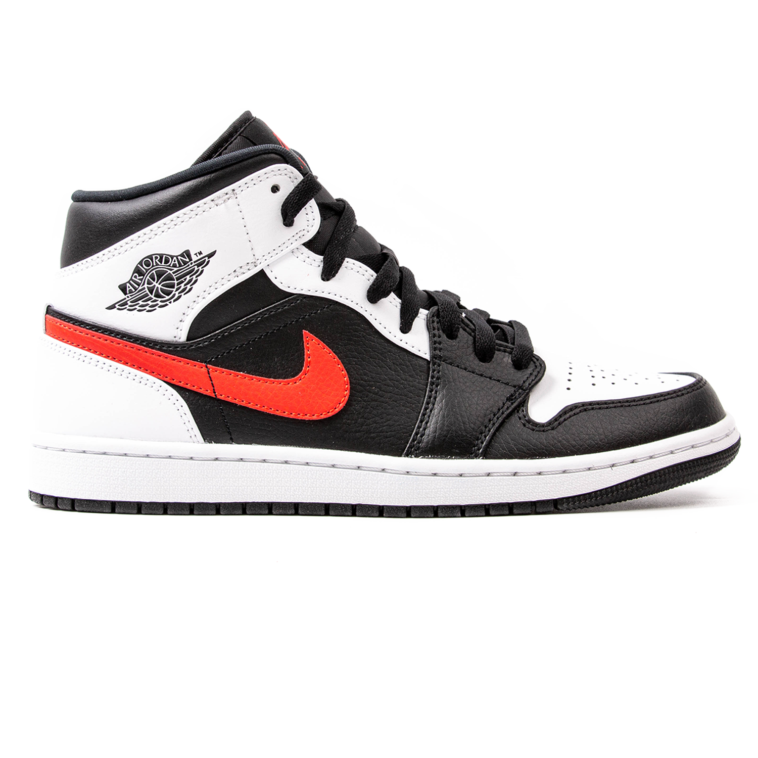 Купить кроссовки Air Jordan 1 Mid Black Chile Red White 554724 075 цена