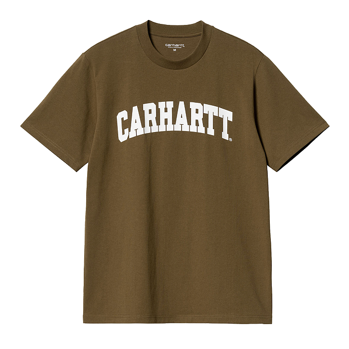 Футболка Carhartt WIP I028990 коричн. lumber/ белое лого